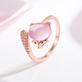 Korean sweet micro diamond fox hibiscus stone cute animal ring niche hand jewelrypicture12